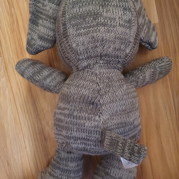 Spark Walmart Imagine Plush Elephant Rattle Knit Gray White Lovey Sewn Eyes 14” - Picture 6 of 11